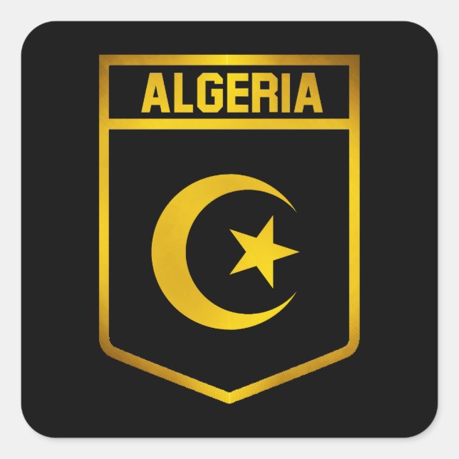 AlgerienEmblem Quadratischer Aufkleber (Vorderseite)