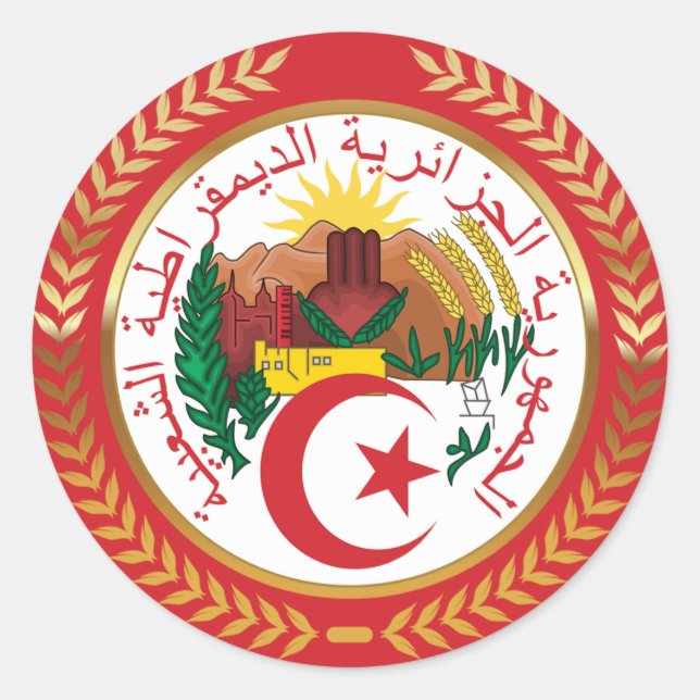 Algerienwappen Runder Aufkleber (Vorderseite)