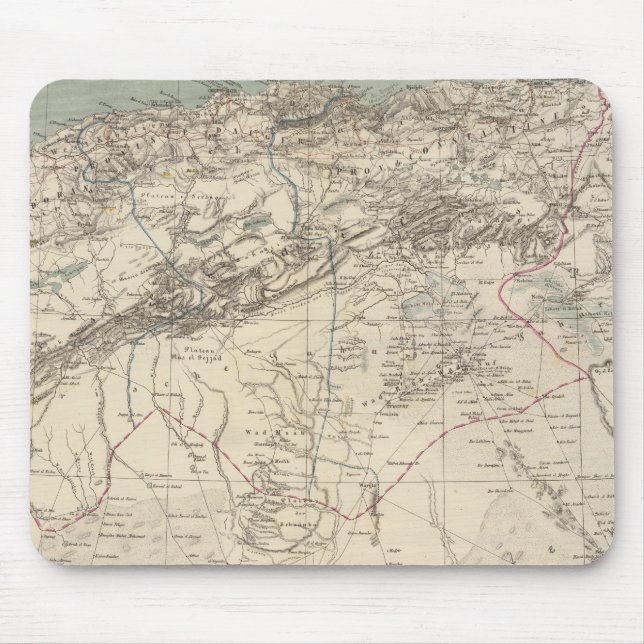 Algerische Atlaskarte Mousepad (Vorne)