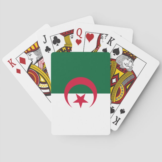 (Algerische) Flagge Algeriens Spielkarten (Rückseite)