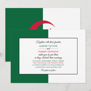 Algerische Flagge, Flagge Algeriens Hochzeit Einladung