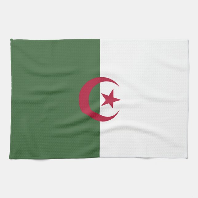 Algerische Flagge Geschirrtuch (Horizontal)