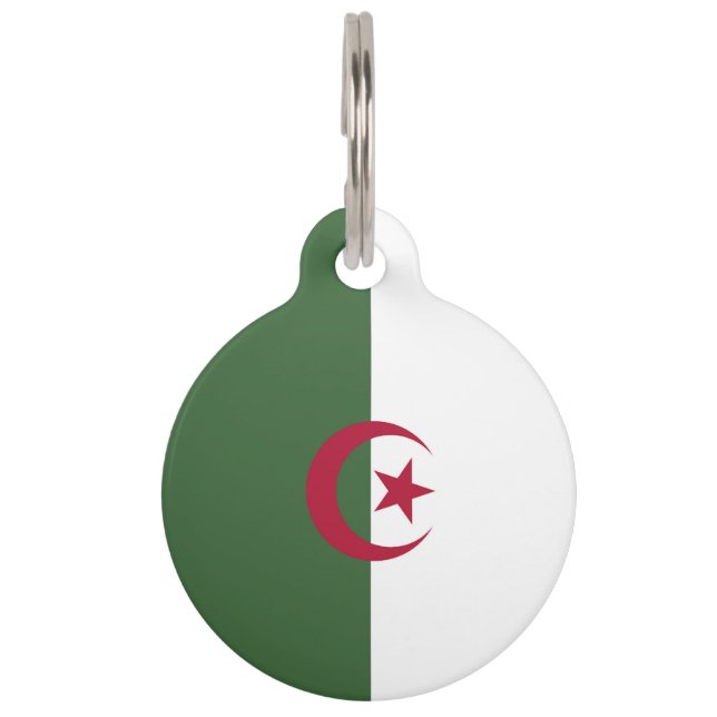 Algerische Flagge Haustiermarke (Vorderseite)