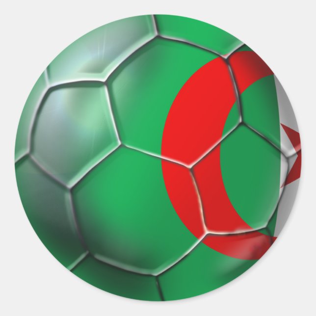 Algerische Fußballgeschenke Algerien-Flagge Runder Aufkleber (Vorderseite)
