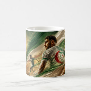 Algerische Fußballspieler in dynamischer Bewegung Kaffeetasse