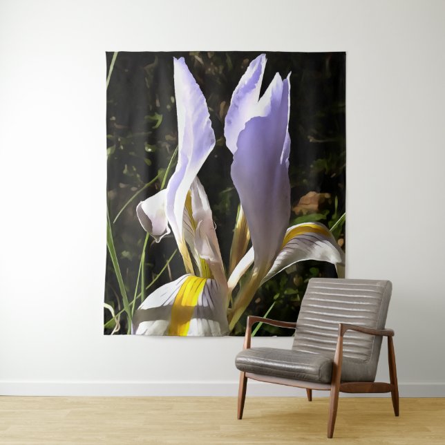 Algerische Iris Hyperrealistische Wildblume Malere Wandteppich (Beispiel)