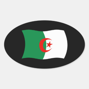 Algerischer Flaggenaufkleber Ovaler Aufkleber