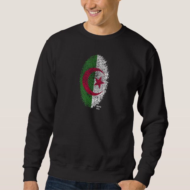 Algerischer Flaggenthumbprint Sweatshirt (Vorderseite)