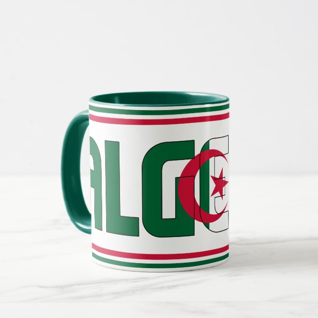 Algerischer Nationalflagge Patriotischer Kaffee Tasse (Vorderseite Links)