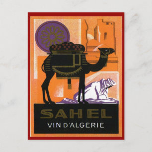 Algerischer Vintage-Wein, Vin Sahel, Algerien Postkarte
