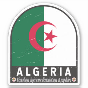 algerisches FlaggenEmblem beängstigend Vintag Aufkleber