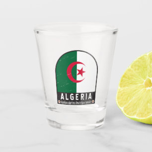 algerisches FlaggenEmblem beängstigend Vintag Schnapsglas
