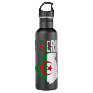 Algerisches Geschenk Algerien Länderkarte Edelstahlflasche