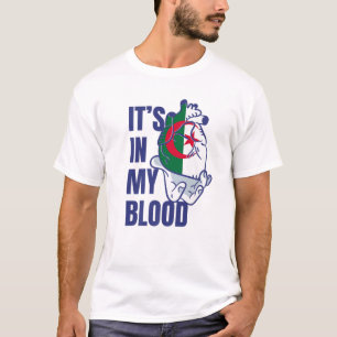 Algerisches Herz Blutgefässe Handflagge Algerien T-Shirt
