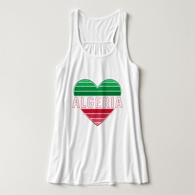 Algerisches Herz, I Liebe Algerien Tank Top (Design Vorderseite)