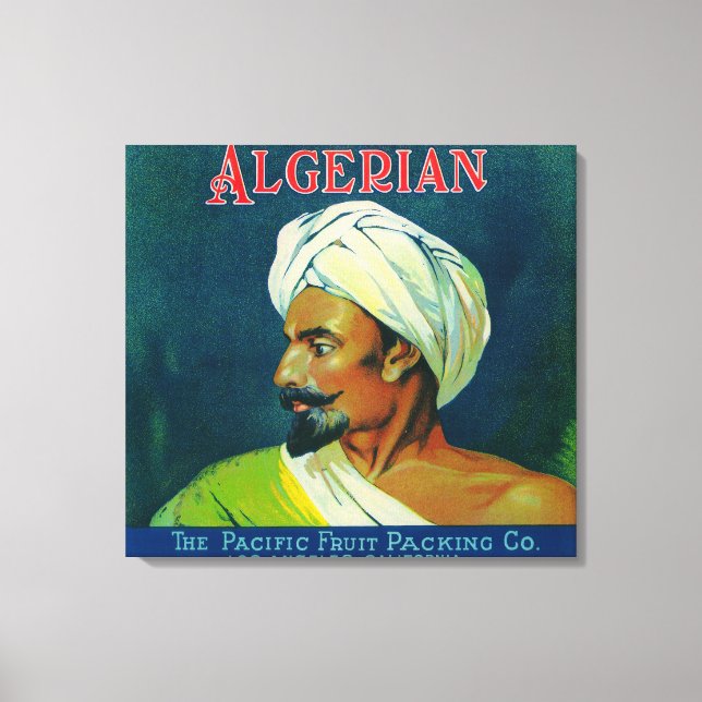 Algerisches Orangenetikett Leinwanddruck (Vorderseite)