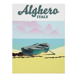 Alghero Italien Vintage Reiseplakat Poster