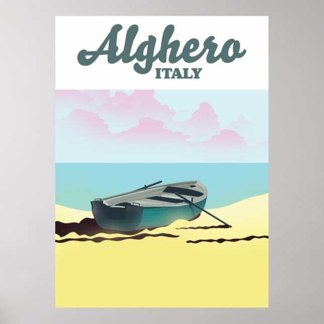 Alghero Italien Vintage Reiseplakat Poster (Vorne)