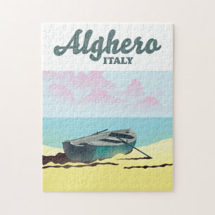 Alghero Italien Vintage Reiseplakat Puzzle