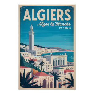 Algier Algerien Retro-Reiseposter-Kunst Poster