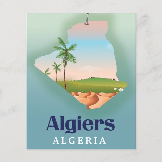 Algiers algerisches Fahrplakat (Vorderseite)