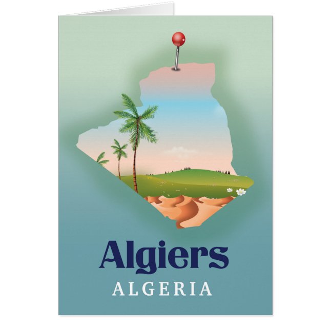Algiers algerisches Fahrplakat (Vorne)