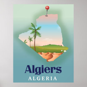 Algiers algerisches Fahrplakat Poster