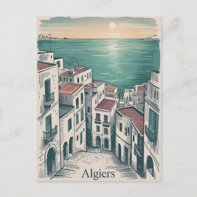 Algiers Vintag Postkarte (Vorderseite)