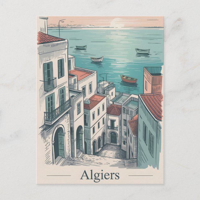 Algiers Vintag Postkarte (Vorderseite)