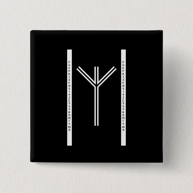 Algiz BW Button (Vorderseite)