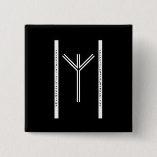 Algiz BW Button (Rund)