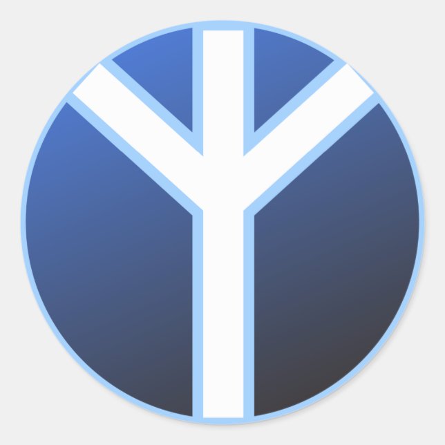 Algiz Rune Runder Aufkleber (Vorderseite)