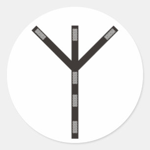 Algiz Rune Schutz Runder Aufkleber