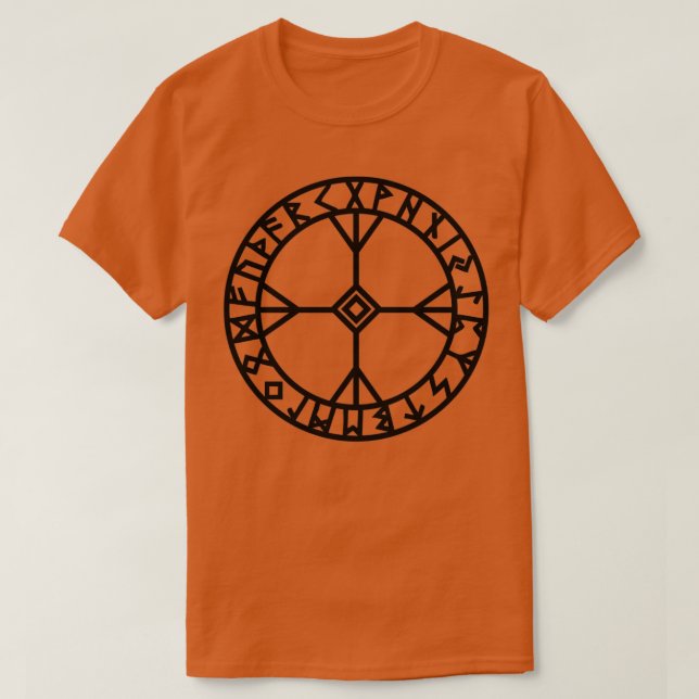 Algiz Rune Wisdom und Courage Amulett T-Shirt (Design vorne)