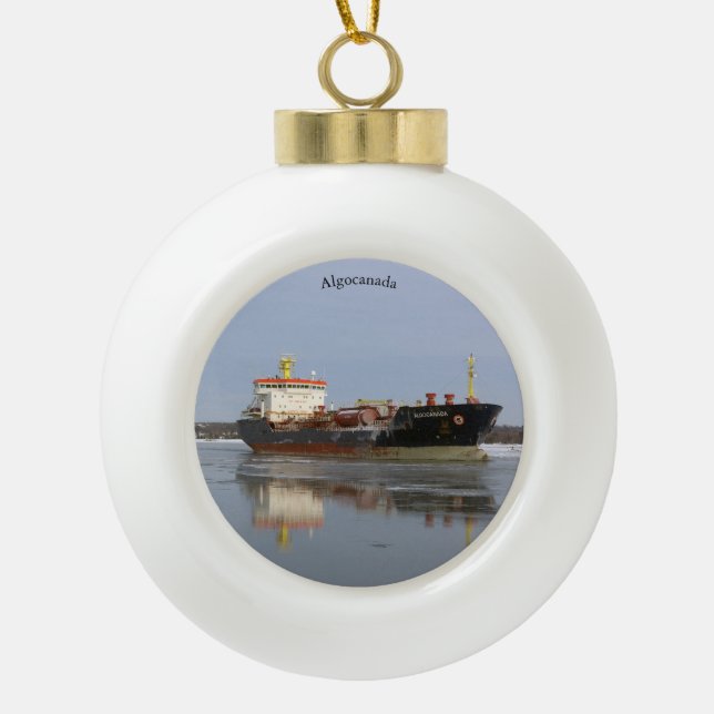 Algocanada-Ball oder Schneeflocke Keramik Kugel-Ornament (Vorderseite)