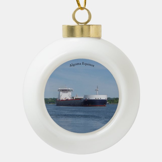 Algoma Equinox Ball oder Schneeflocke Keramik Kugel-Ornament (Vorderseite)