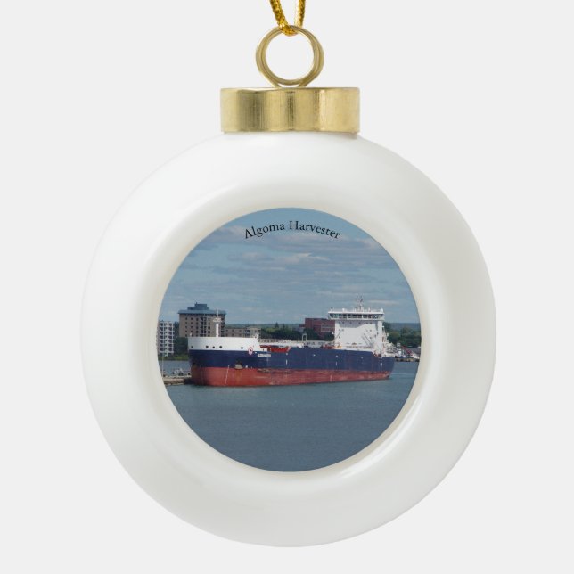 Algoma Harvester Ball oder Schneeflocke Keramik Kugel-Ornament (Vorderseite)