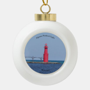 Algoma Pierhead Light-Ornament Keramik Kugel-Ornament