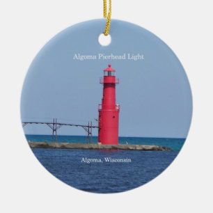 Algoma Pierhead Light-Ornament Keramik Ornament