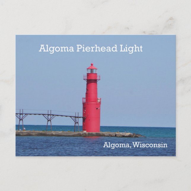 Algoma Pierhead Light Post Card Postkarte (Vorderseite)