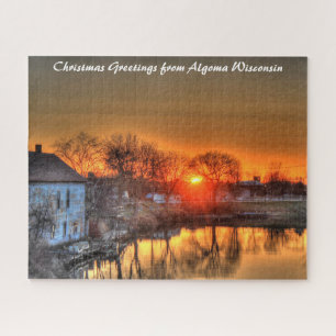 Algoma Wisconsin. Weihnachtsgrüße Puzzle
