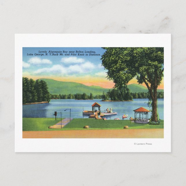 Algonquin Bay View von Buck Mt und Pilot Knob Postkarte (Vorderseite)