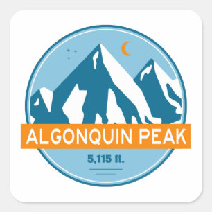 Algonquin Peak Stars Moon Quadratischer Aufkleber