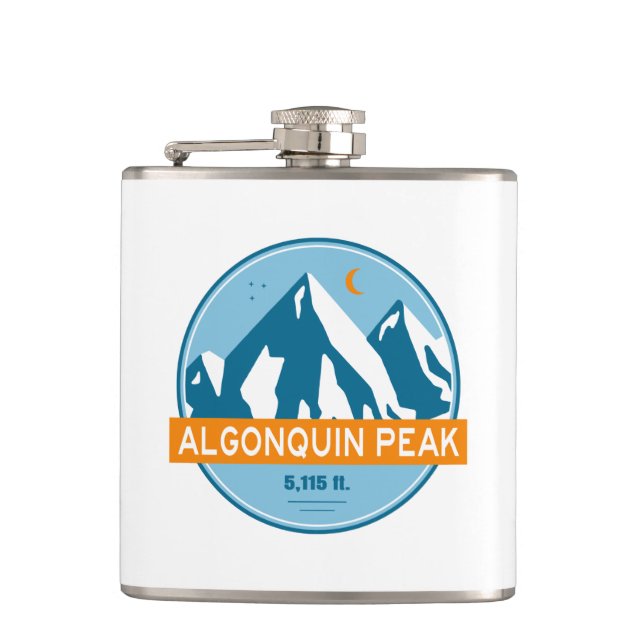 Algonquin Peak Sterne Mond Flachmann (Vorderseite)