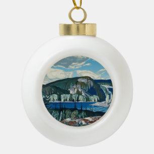 Algonquin Provincial Park Gemälde von AJ Casson  Keramik Kugel-Ornament