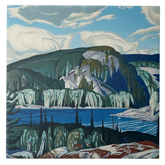Algonquin Provincial Park Malerei durch AJ Casson Fliese (Vorderseite)
