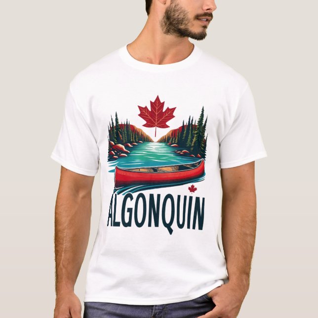 Algonquin Provincial Park Red Canoe T-Shirt (Vorderseite)