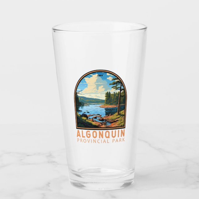 Algonquin Provincial Park Travel Art Badge Glas (Vorderseite)
