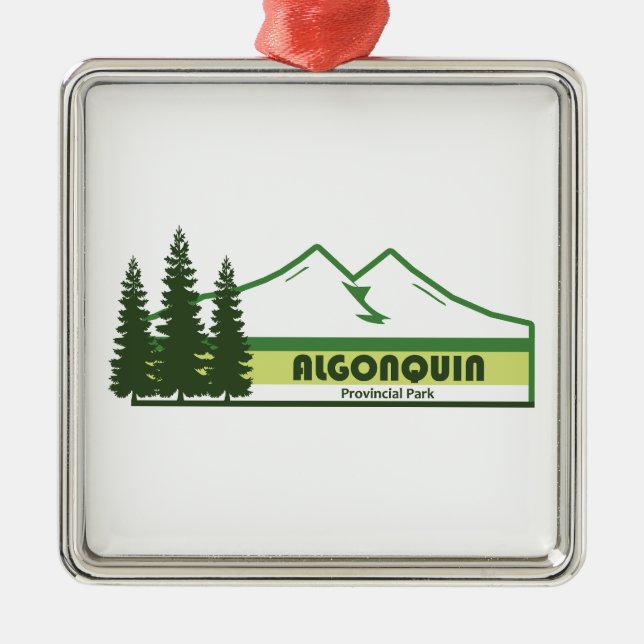 Algonquin Provinzpark Grüne Streifen Ornament Aus Metall (Vorne)