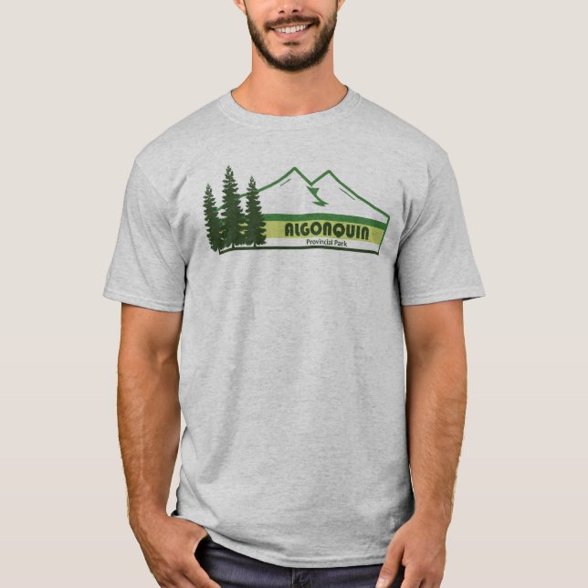 Algonquin Provinzpark Grüne Streifen T-Shirt (Vorderseite)
